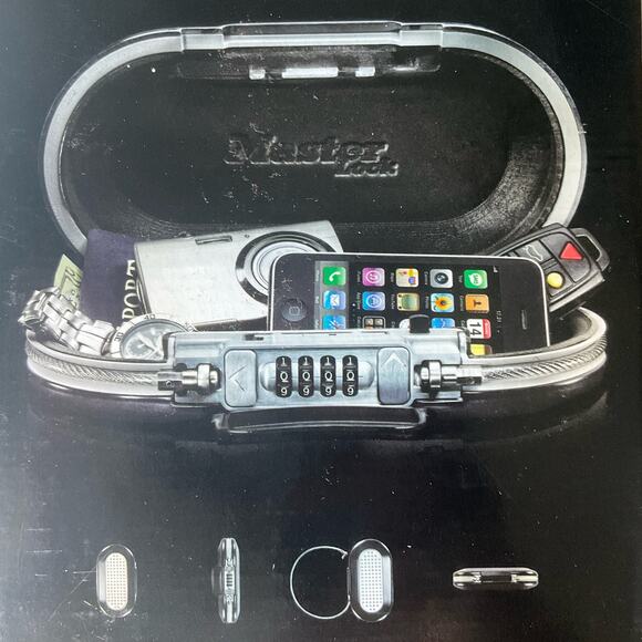 Master Lock Portable Small Lock Box, Personal Travel Safe, 5900D, Black & Silver - Picture 7 of 7